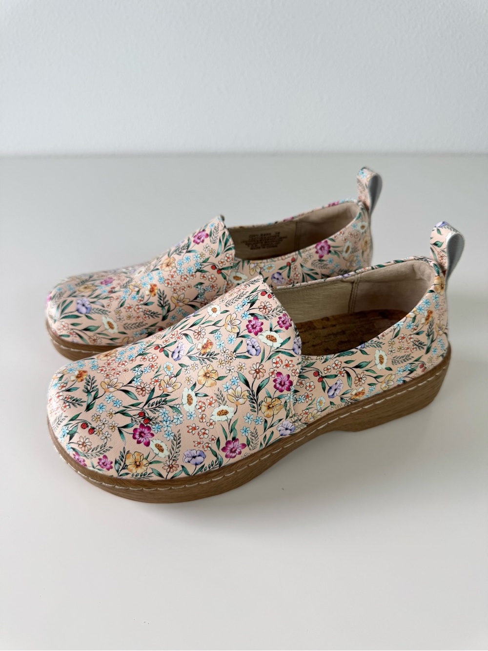 Alegria Orygin Floral Leather Slip On Clogs EU 36 US 6-6.5 Comfort Shoes